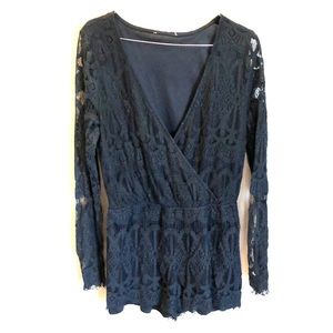 Black lace romper